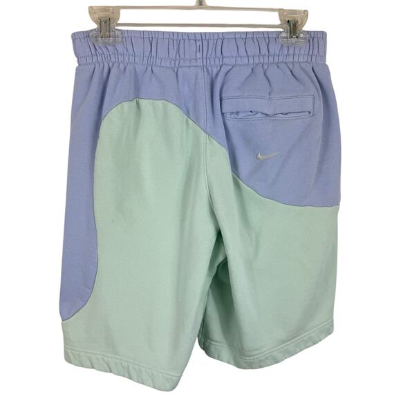 Nike Color Clash Colorblock Green Blue Fleece Retro Cotton Shorts Men's Size S - Picture 3 of 7
